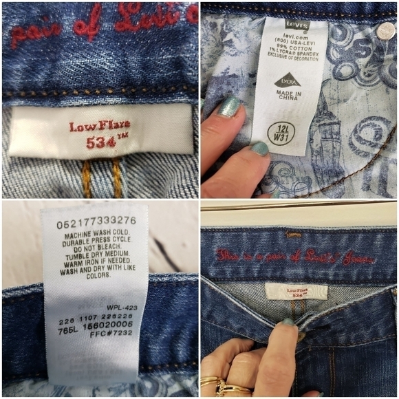 LEVI'S 534 Low Flare 9" Rise 12L 31x32 EUC - Picture 12 of 13